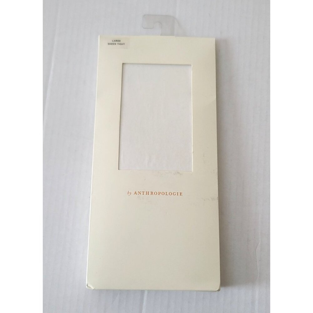 by Anthropologie Sheer Tights Sz L Ivory Womens Made in Italy Classic Dressy NEW